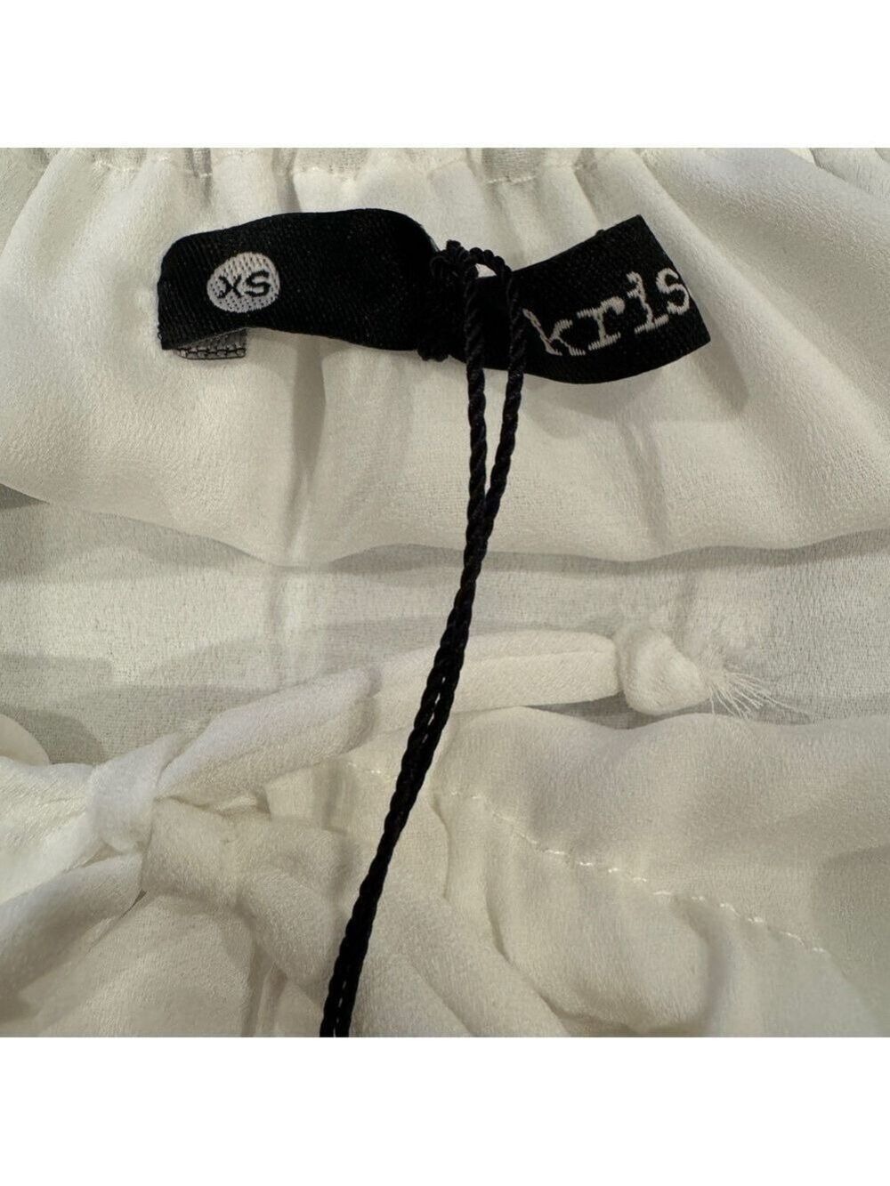 Krisa @ Revolve Ivory Ruffle Neck Surplice Layered Mini Dress New Size XS - Picture 8 of 9